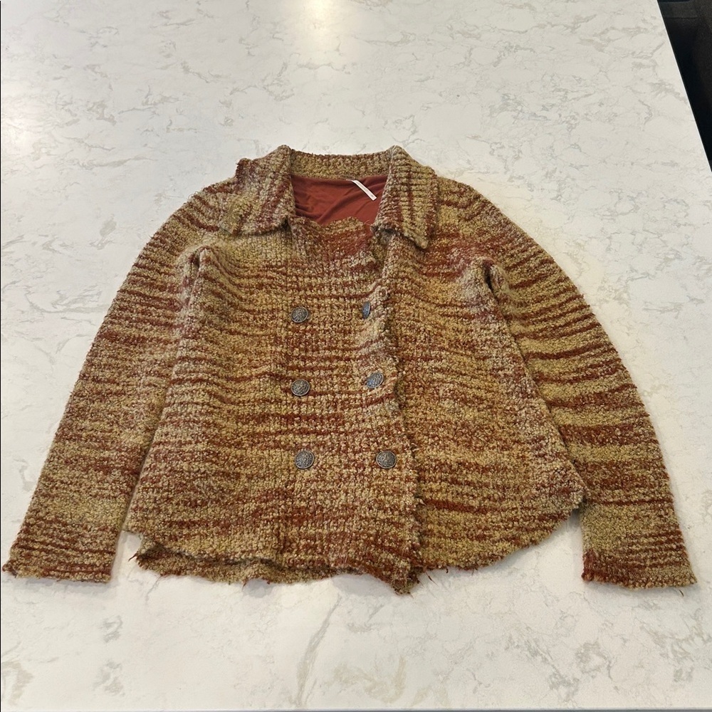 FREE PEOPLE Zebra Yarn Button Down Wool Jacket Coat - Picture 7 of 16